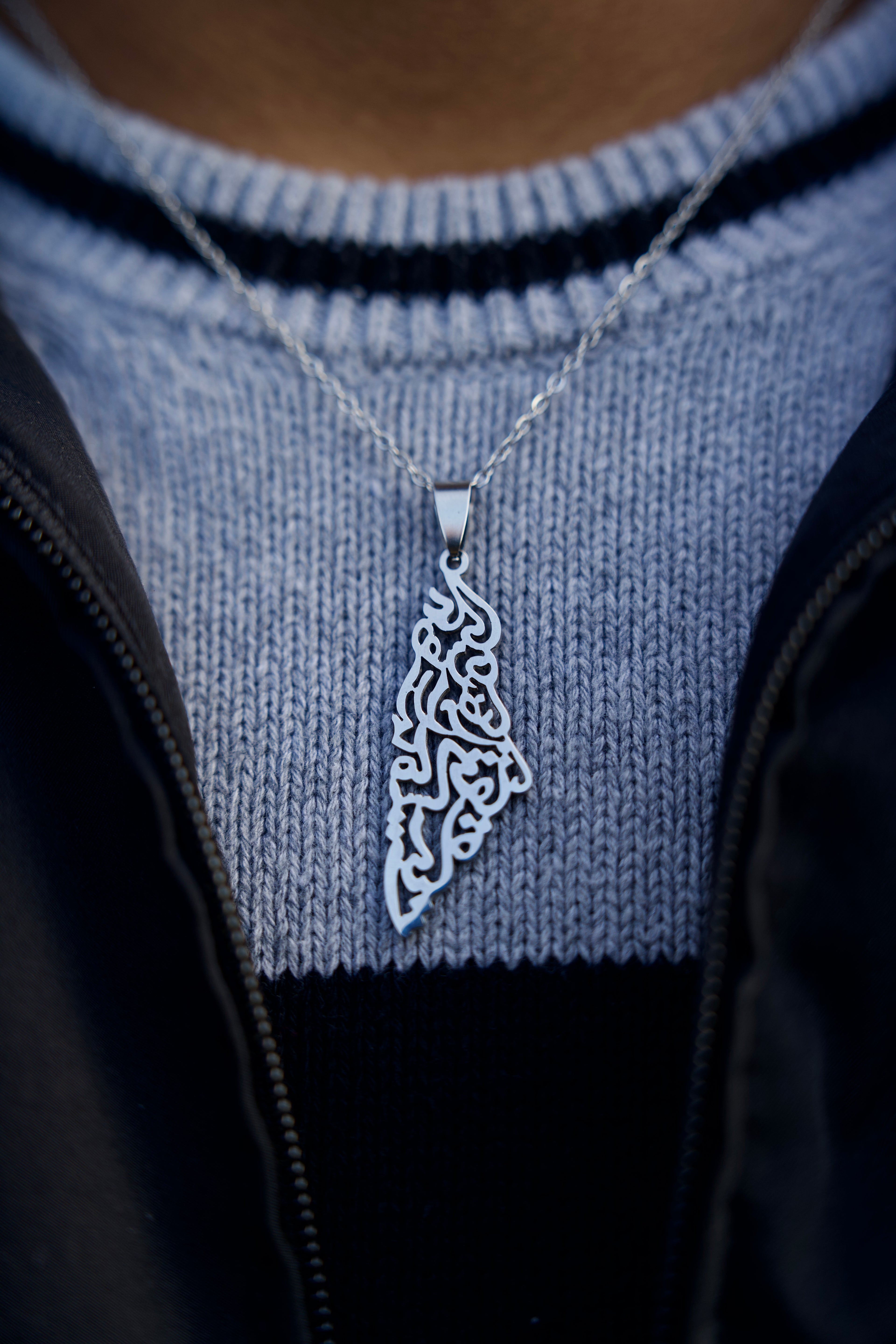 Palestine Map Pendant Necklace