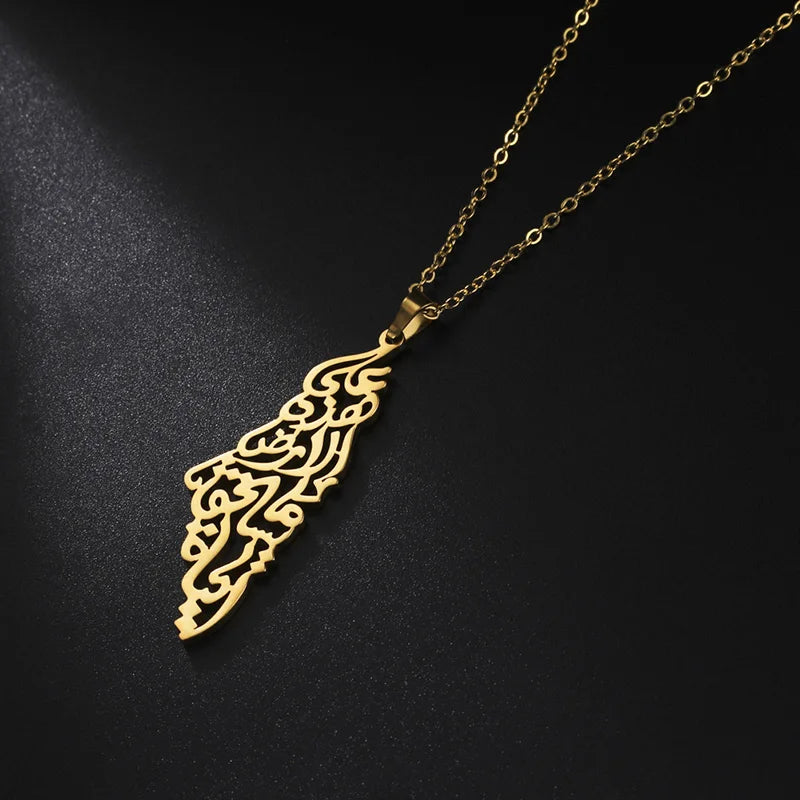 Palestine Map Pendant Necklace