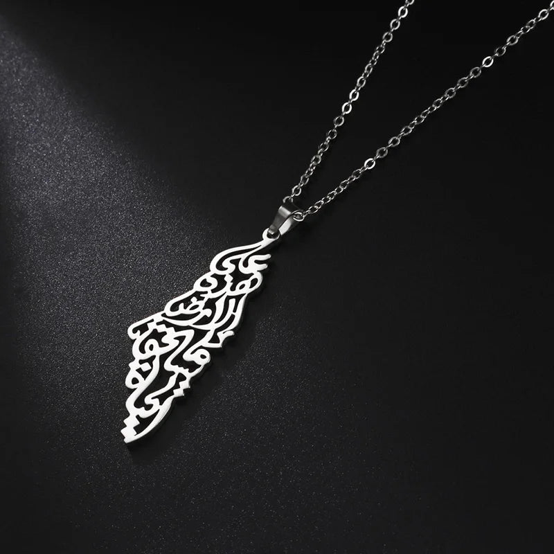 Palestine Map Pendant Necklace