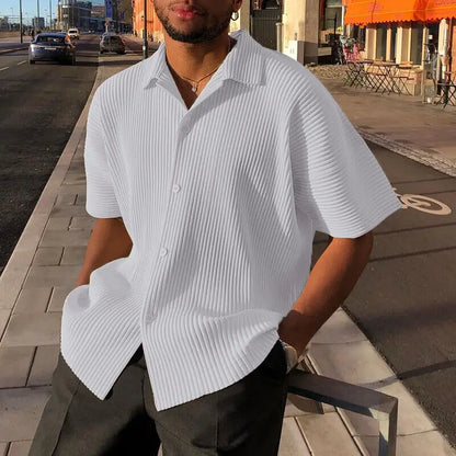 Pleated Short Sleeve Polo