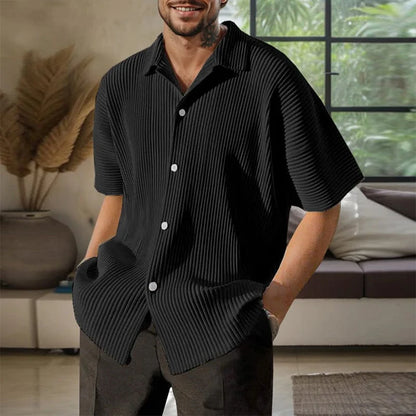 Pleated Short Sleeve Polo