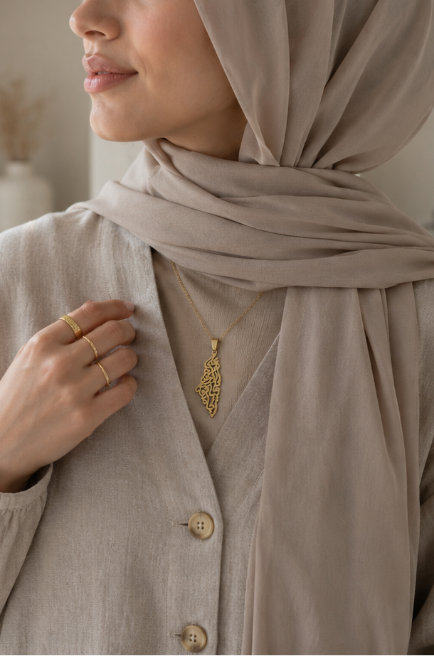Palestine Map Pendant Necklace