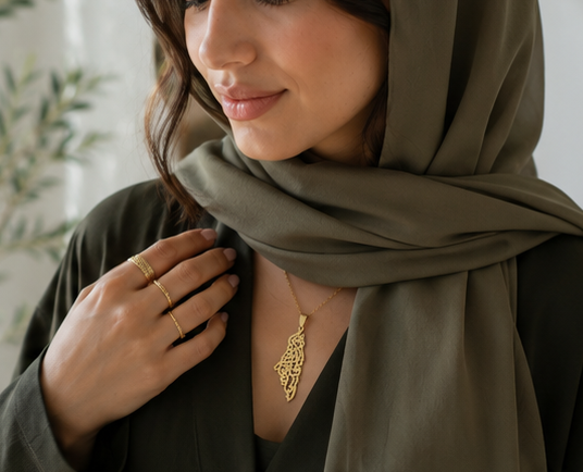 Palestine Map Pendant Necklace
